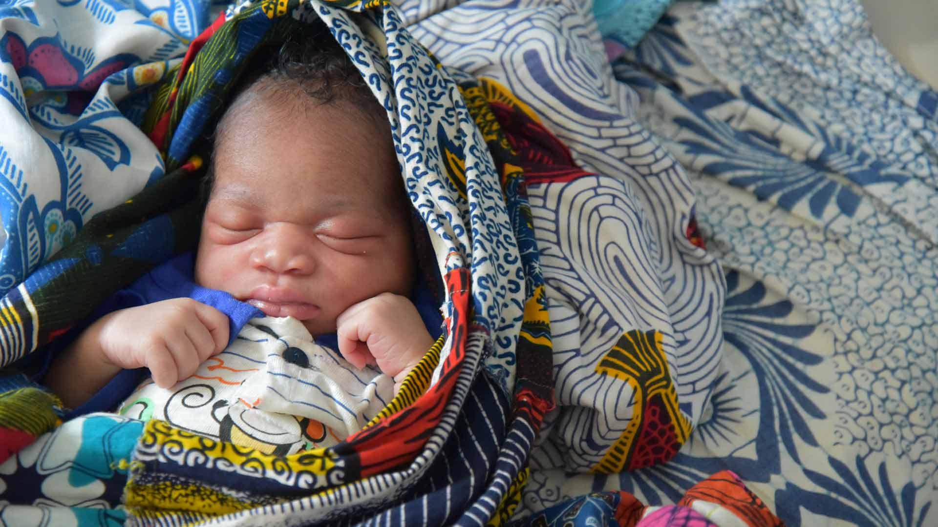 Newborn baby girl in the Ivory coast. 